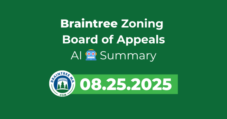 Meeting Recap: Braintree ZBA Reviews Five Major Petitions (08/25/2025)